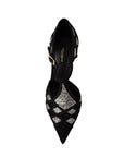 Dolce & Gabbana Elegant Crystal-Embellished Suede Pumps