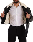 Dolce & Gabbana Elegant Shearling Biker Jacket