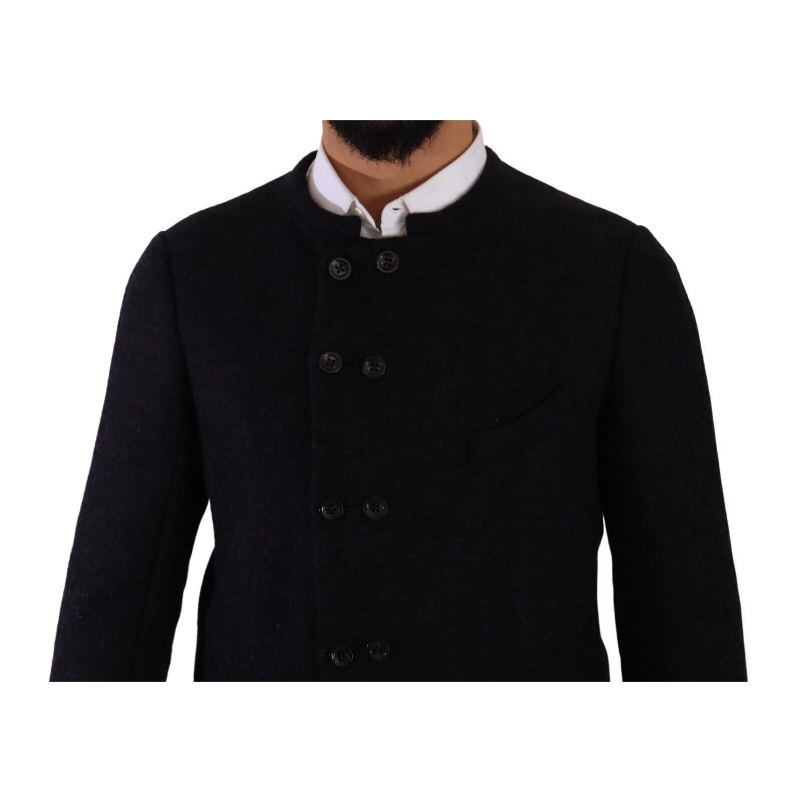 Dolce & Gabbana Elegant Dark Grey Alpaca Blend Jacket