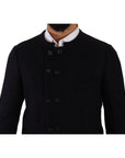 Dolce & Gabbana Elegant Dark Grey Alpaca Blend Jacket