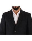 Dolce & Gabbana Elegant Dark Grey Woolen Overcoat