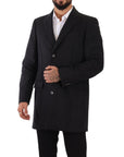 Dolce & Gabbana Elegant Dark Grey Woolen Overcoat