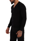 Dolce & Gabbana Elegant V-Neck Black Cashmere Cardigan