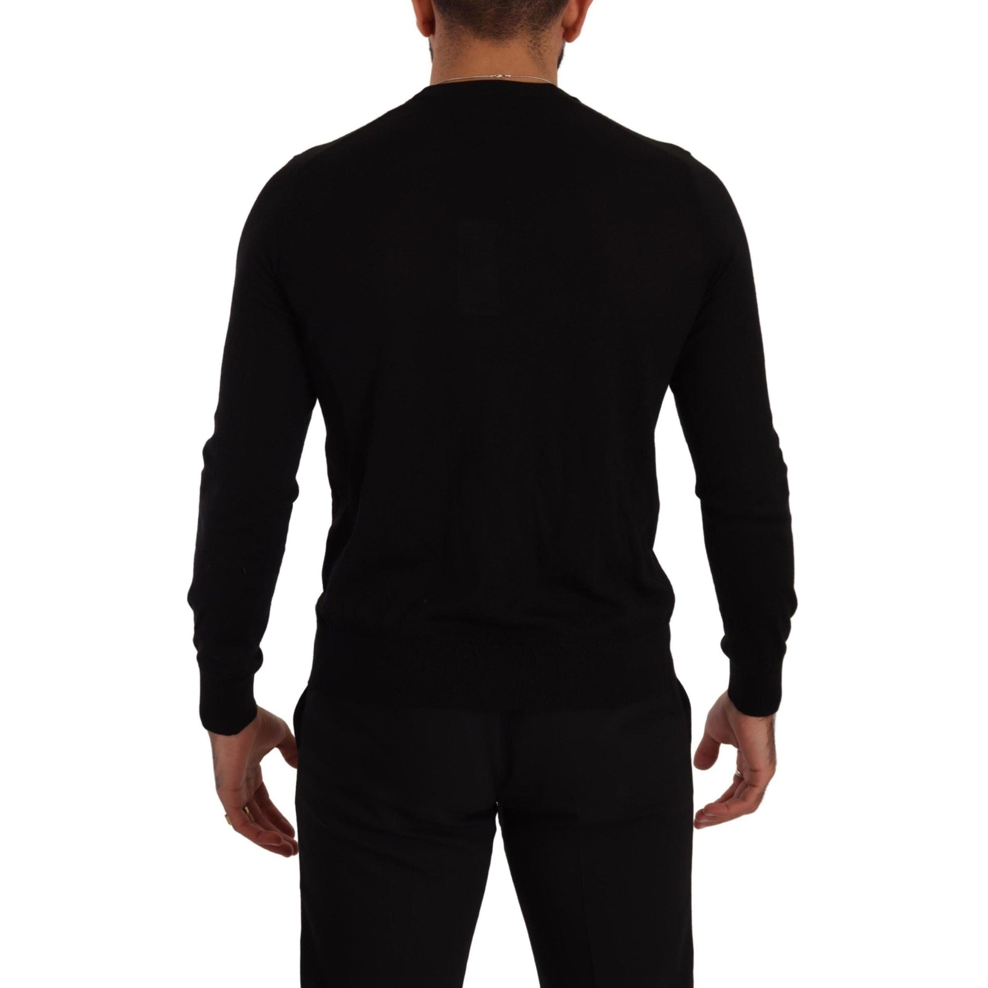 Dolce & Gabbana Elegant V-Neck Black Cashmere Cardigan