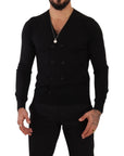 Dolce & Gabbana Elegant V-Neck Black Cashmere Cardigan