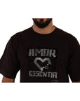 Dolce & Gabbana Elegant Burgundy L'Amore Crew Neck Tee