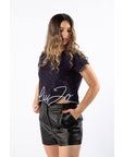 Dolce & Gabbana Black Lambskin Women Short