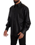 Dolce & Gabbana Elegant Black Leather Jacket