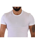 Dolce & Gabbana Elegant White Cotton Blend Round Neck Tee