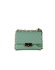 Michael Kors Cece Small Sea Green Signature PVC Convertible Flap Crossbody Bag