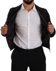 Dolce & Gabbana Elegant Blue Suede Short Jacket