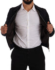 Dolce & Gabbana Elegant Blue Suede Short Jacket