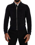 Dolce & Gabbana Elegant Blue Suede Short Jacket