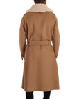 Dolce & Gabbana Opulent Beige Shearling-Collar Overcoat