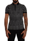 Dolce & Gabbana Elegant Striped Polo T-Shirt in Black