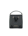 Michael Kors Mercer Small Black Signature Leather Bucket Crossbody Handbag Purse
