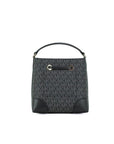 Michael Kors Mercer Small Black Signature Leather Bucket Crossbody Handbag Purse