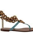 Dolce & Gabbana Chic Gladiator Flats with Heart Devotion Detail