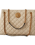 Versace Elegant Quilted Nappa Leather Tote