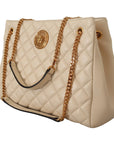Versace Elegant Quilted Nappa Leather Tote