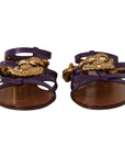 Dolce & Gabbana Purple Heart Chain Gladiator Flats
