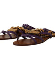 Dolce & Gabbana Purple Heart Chain Gladiator Flats