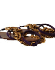 Dolce & Gabbana Purple Heart Chain Gladiator Flats