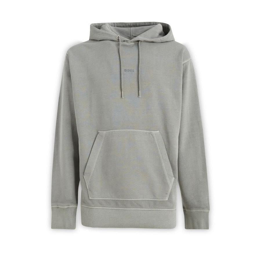 Hugo Boss Elegant Grey Cotton Hooded Sweatshirt