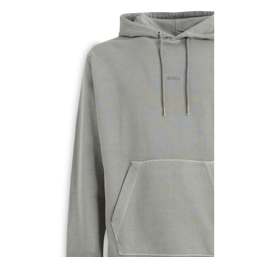 Hugo Boss Elegant Grey Cotton Hooded Sweatshirt