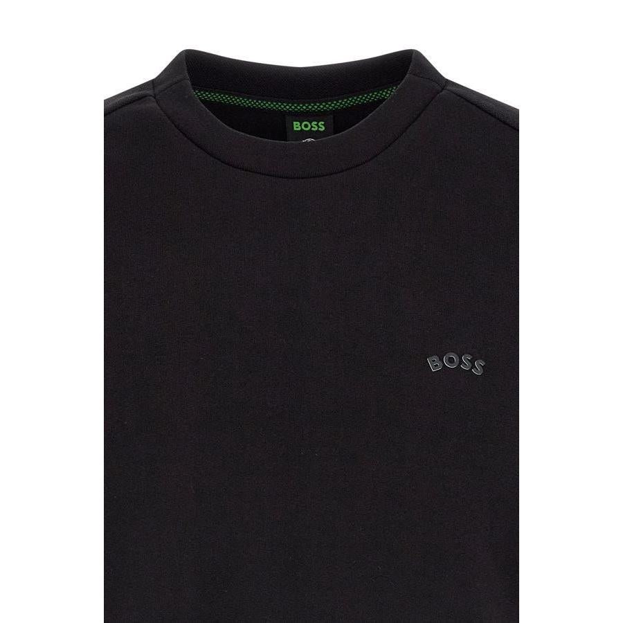 Hugo Boss Elegant Black Cotton Round Neck Sweatshirt