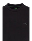 Hugo Boss Elegant Black Cotton Round Neck Sweatshirt