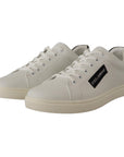 Dolce & Gabbana Elegant White Leather Low Top Sneakers