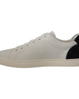 Dolce & Gabbana Elegant White Leather Low Top Sneakers