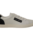 Dolce & Gabbana Elegant White Leather Low Top Sneakers