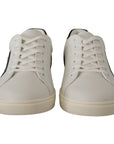 Dolce & Gabbana Elegant White Leather Low Top Sneakers