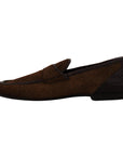 Dolce & Gabbana Elegant Brown Caiman Leather Loafers