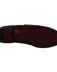 Dolce & Gabbana Elegant Brown Caiman Leather Loafers