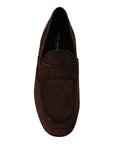 Dolce & Gabbana Elegant Brown Caiman Leather Loafers