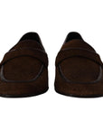 Dolce & Gabbana Elegant Brown Caiman Leather Loafers