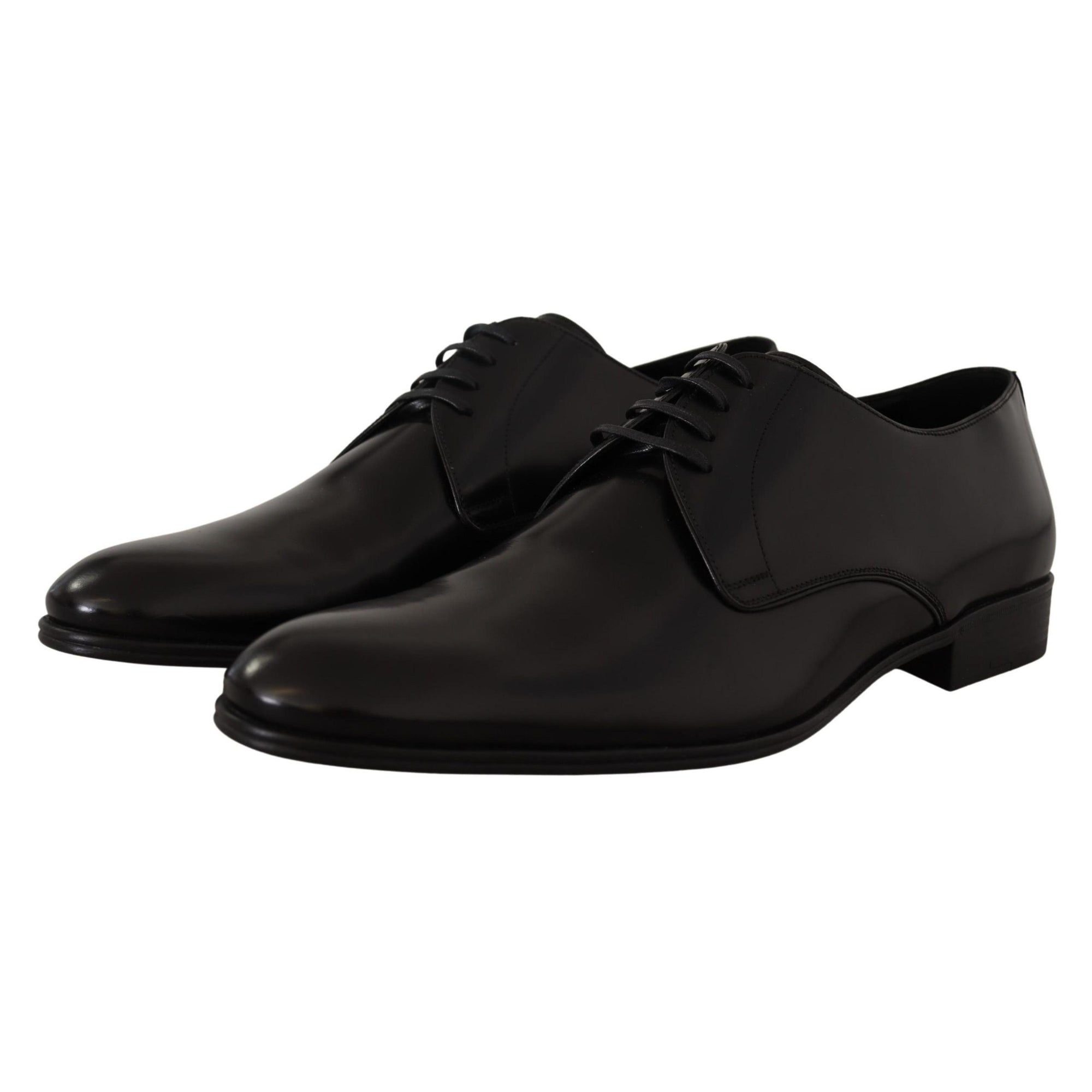 Dolce & Gabbana Elegant Black Leather Derby Shoes