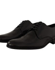 Dolce & Gabbana Elegant Black Leather Derby Shoes