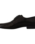 Dolce & Gabbana Elegant Black Leather Derby Shoes