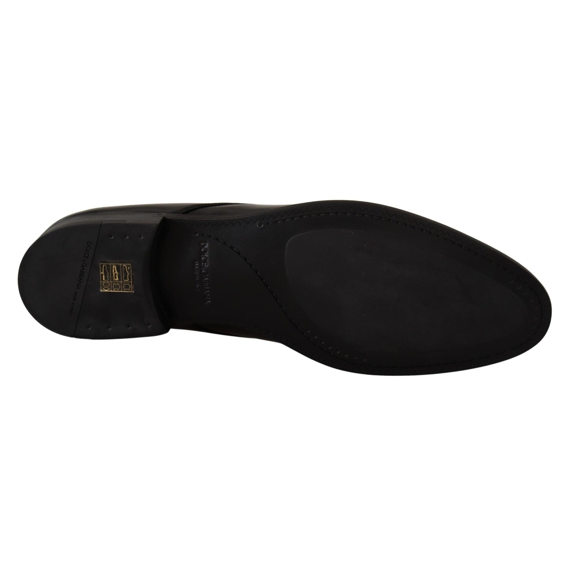 Dolce & Gabbana Elegant Black Leather Derby Shoes