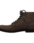 Dolce & Gabbana Elegant Crocodile Derby Brogue Boots