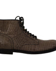 Dolce & Gabbana Elegant Crocodile Derby Brogue Boots