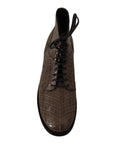 Dolce & Gabbana Elegant Crocodile Derby Brogue Boots
