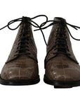 Dolce & Gabbana Elegant Crocodile Derby Brogue Boots