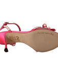 Dolce & Gabbana Elegant Pink Pearl Embellished Heels Sandals
