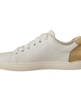 Dolce & Gabbana Elegant White Leather Sneakers with Gold Accents
