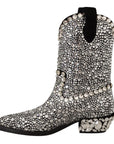 Dolce & Gabbana Crystal-Embellished Black Suede Boots